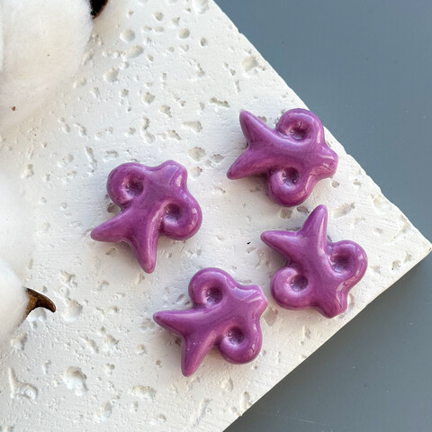 Бусина Этно керамика 23х24 мм фиолетовый