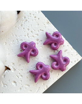 Бусина Этно керамика 23х24 мм фиолетовый, изображение 1