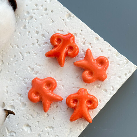 Бусина Этно керамика 23х24 мм оранжевый