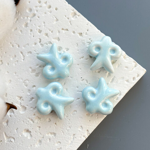 Бусина Этно керамика 23х24 мм голубой