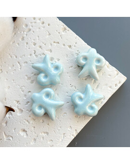 Бусина Этно керамика 23х24 мм голубой, изображение 1