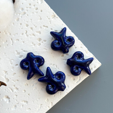 Бусина Этно керамика 23х24 мм синий