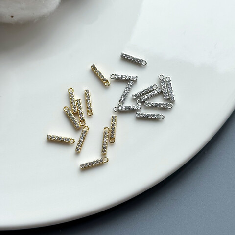 Подвеска Палочка с цирконами 2х10 мм