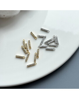 Подвеска Палочка с цирконами 2х10 мм, изображение 1