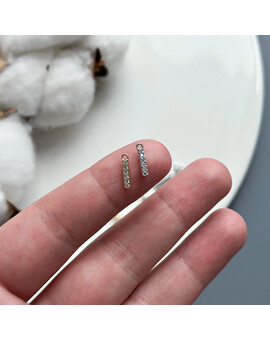 Подвеска Палочка с цирконами 2х10 мм, изображение 2