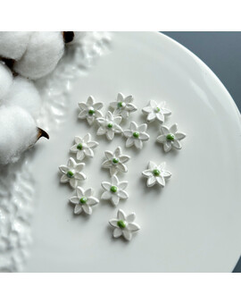 Бусина Цветок керамика 16х17 мм белый, изображение 1