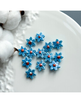 Бусина Цветок керамика 16х17 мм голубой, изображение 1