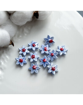 Бусина Цветок керамика 16х17 мм синий, изображение 1