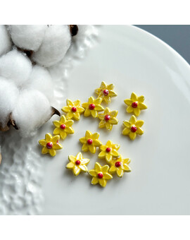 Бусина Цветок керамика 16х17 мм жёлтый, изображение 1