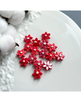 Бусина Цветок керамика 16х17 мм красный, изображение 1