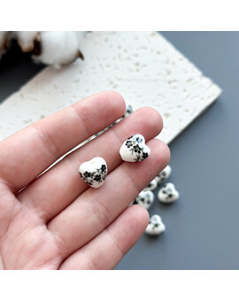 Бусина Сердце с цветком керамика 12 мм чёрный (1 шт.), изображение 2