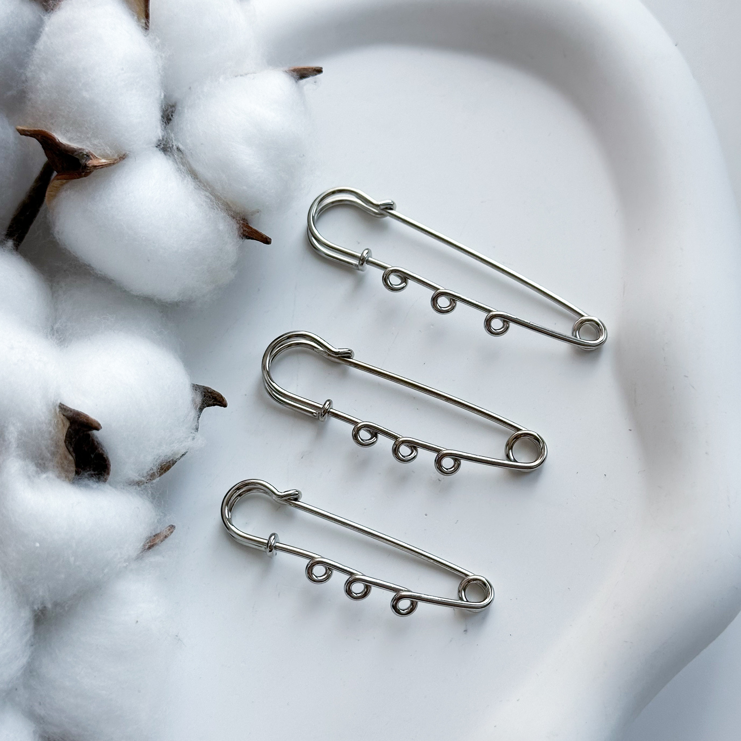 Булавка 3 петли серебро