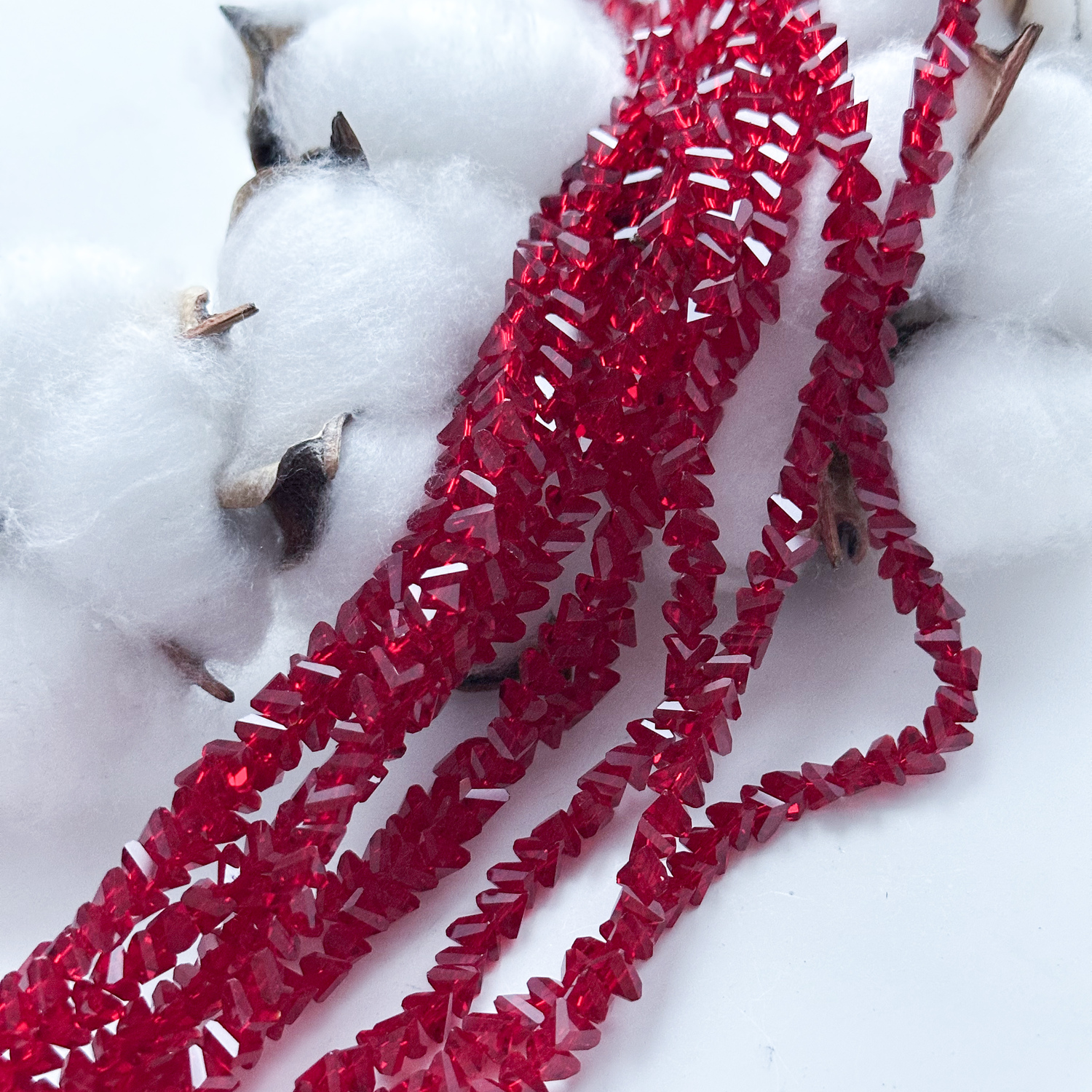 Хрусталь рубка треугольная 6 мм красный